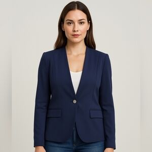 Hugo Boos Jafalea Wool Women's Navy Professional Casual Blazer Size US 6